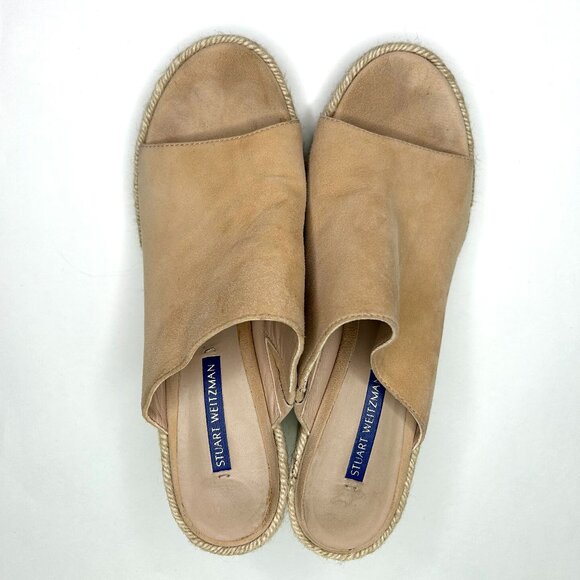 Stuart Weitzman Marabella Platform Espadrille Wedges Tan Size 9 - Picture 6 of 15